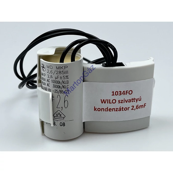 Wilo szivattyú kondenzátor 2,6µf 450V